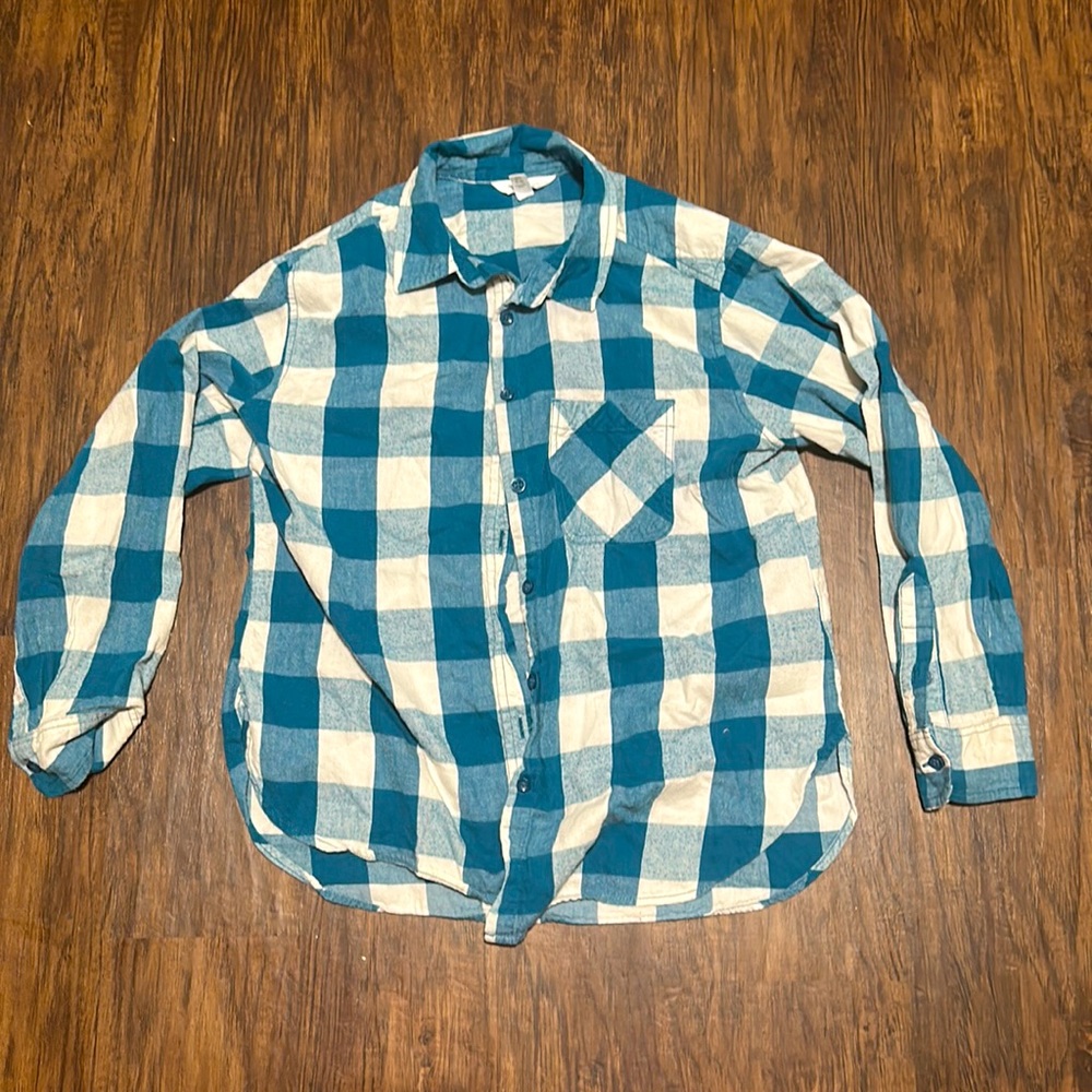 Blue and white flannel